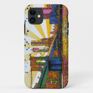 Psychedelic New York City: Brooklyn Bridge, WTC #1 Case-Mate iPhone Case