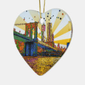 Psychedelic New York City: Brooklyn Bridge, WTC #1 Keramisch Ornament (Links)