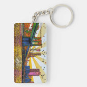 Psychedelic New York City: Brooklyn Bridge, WTC #1 Sleutelhanger (achterkant)