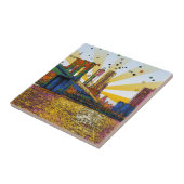 Psychedelic New York City: Brooklyn Bridge, WTC #1 Tegeltje (Zijkant)