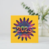 Psychedelic Nieuwjaarsvuurwerk 2025 Kaart (Staand voorkant)