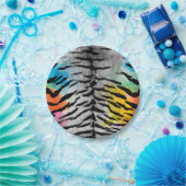 Psychedelic Night Tiger Skin Print Papieren Bordje (Feest)
