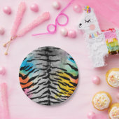 Psychedelic Night Tiger Skin Print Papieren Bordje (Feest)