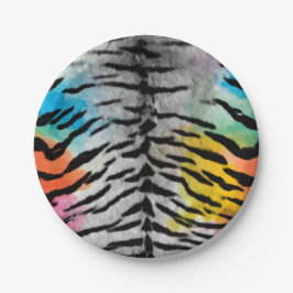 Psychedelic Night Tiger Skin Print Papieren Bordje