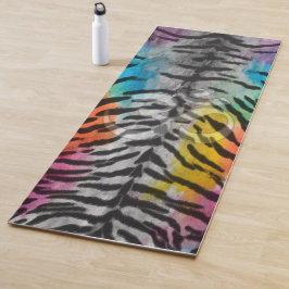 Psychedelic Night Tiger Skin Print Yogamat