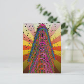 Psychedelic NYC - Bovenkant van het Flatiron-gebou Briefkaart (Staand voorkant)