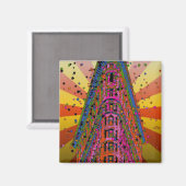 Psychedelic NYC - Bovenkant van het Flatiron-gebou Magneet (Voorkant / Achterkant)