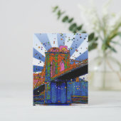 Psychedelic NYC: Brooklyn Bridge #2 Briefkaart (Staand voorkant)