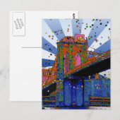 Psychedelic NYC: Brooklyn Bridge #2 Briefkaart (Voorkant / Achterkant)