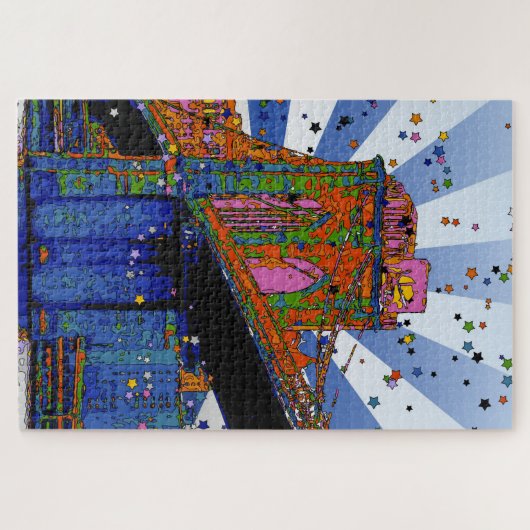 Psychedelic NYC: Brooklyn Bridge #2 Legpuzzel (Horizontaal)