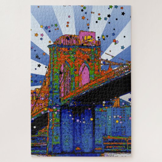 Psychedelic NYC: Brooklyn Bridge #2 Legpuzzel (Verticaal)