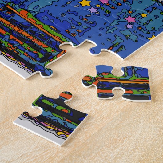 Psychedelic NYC: Brooklyn Bridge #2 Legpuzzel (Zijkant)