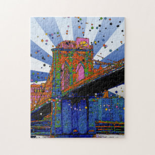 Psychedelic NYC: Brooklyn Bridge #2 Legpuzzel