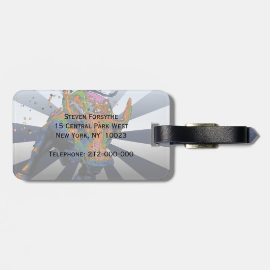 Psychedelic NYC: Charging Bull of Wall Street Bagagelabel (Achterkant horizontaal)