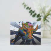Psychedelic NYC: Charging Bull of Wall Street Briefkaart (Staand voorkant)