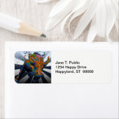 Psychedelic NYC: Charging Bull of Wall Street Etiket (Insitu)