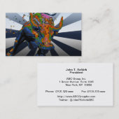 Psychedelic NYC: Charging Bull of Wall Street Visitekaartje (Voorkant / Achterkant)