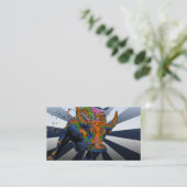 Psychedelic NYC: Charging Bull of Wall Street Visitekaartje (Staand voorkant)