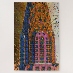 Psychedelic NYC Chrysler Building Top Closeup #1 Legpuzzel