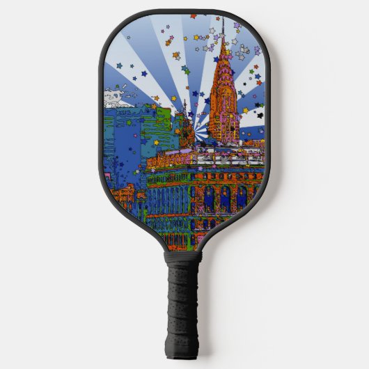 Psychedelic NYC: Chrysler, Flatiron #1 Pickleball Paddle (Achterkant)