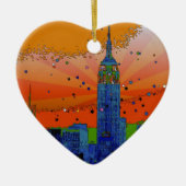 Psychedelic NYC: Empire State Building #3 Keramisch Ornament (Voorkant)