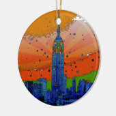 Psychedelic NYC: Empire State Building #3 Keramisch Ornament (Links)