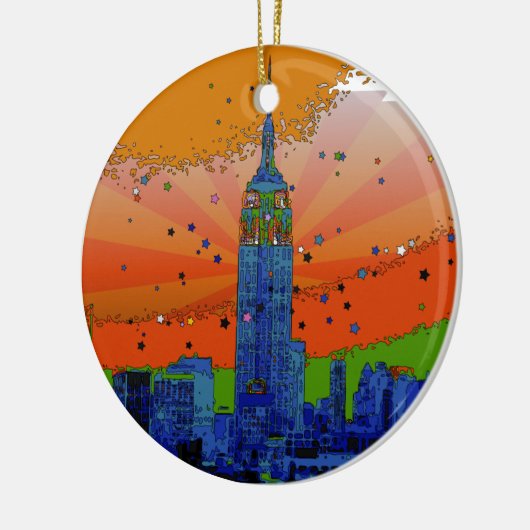 Psychedelic NYC: Empire State Building #3 Keramisch Ornament (Links)