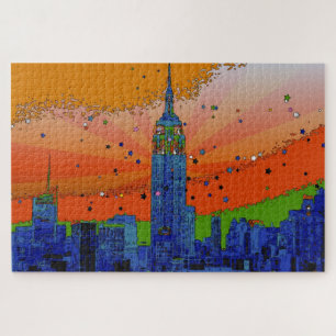 Psychedelic NYC: Empire State Building #3 Legpuzzel