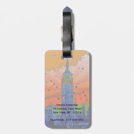 Psychedelic NYC: ESB #3 Bagagelabel (Achterkant verticaal)