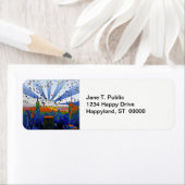 Psychedelic NYC: ESB Wide Skyline Uitzicht Etiket (Insitu)