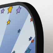 Psychedelic NYC: ESB Wide Skyline Uitzicht Pickleball Paddle (Links Detail)