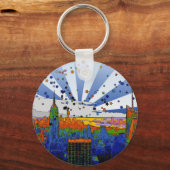 Psychedelic NYC: ESB Wide Skyline Uitzicht Sleutelhanger (Voorkant)
