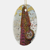 Psychedelic NYC: Flatiron Building & Klok #1A Keramisch Ornament (Rechts)