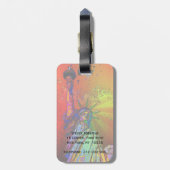 Psychedelic NYC Rainbow Color Statue of Liberty 1R Bagagelabel (Achterkant verticaal)