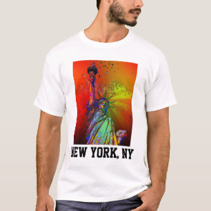 Psychedelic NYC Rainbow Color Statue of Liberty 1R T-shirt