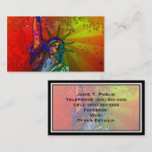Psychedelic NYC Rainbow Color Statue of Liberty 1R Visitekaartje (Voorkant / Achterkant)