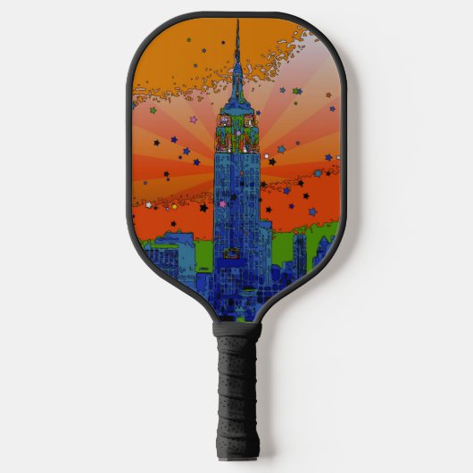 Psychedelic NYC Skyline Emp St Gebouw #3 Pickleball Paddle (Voorkant)