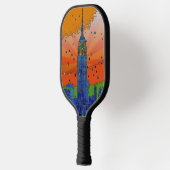 Psychedelic NYC Skyline Emp St Gebouw #3 Pickleball Paddle (Links)