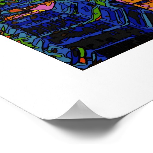 Psychedelic NYC Skyline: ESB, WTC #1 Poster (Hoek)