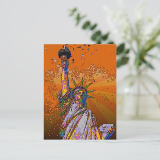 Psychedelic NYC: Vrijheidsbeeld 001 Briefkaart (Staand voorkant)