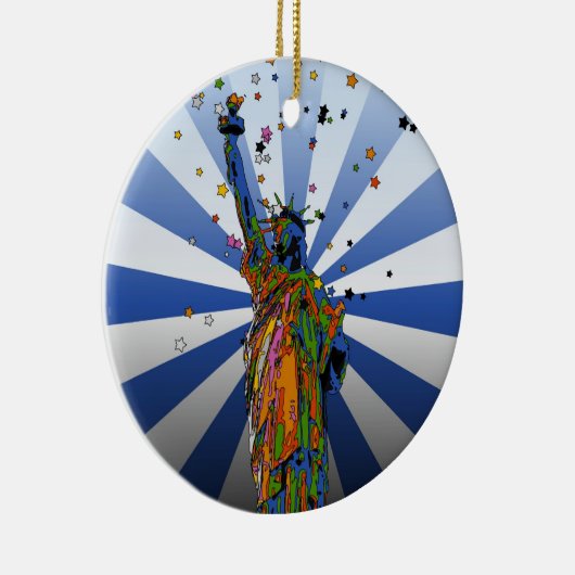 Psychedelic NYC: Vrijheidsbeeld #2 Keramisch Ornament (Rechts)