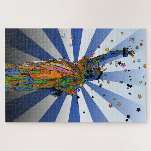 Psychedelic NYC: Vrijheidsbeeld #2 Legpuzzel (Horizontaal)