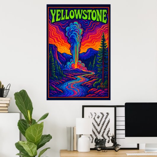 Psychedelic Old Faithful Poster (Thuiskantoor)