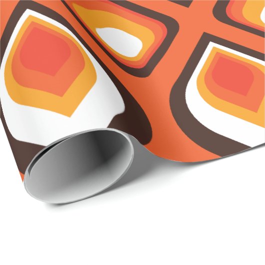 Psychedelic oranje cadeaupapier (Rol Hoek)