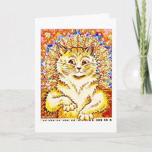 Psychedelic Oranje Piano Cat, Louis Wain Kaart