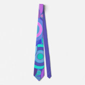 Psychedelic Orchid & Turquoise Monogram Necktie Stropdas (Voorkant)