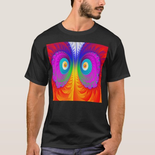 Psychedelic Owl - Black T-Shirt (Voorkant)