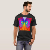 Psychedelic Owl - Black T-Shirt (Voorkant volledig)
