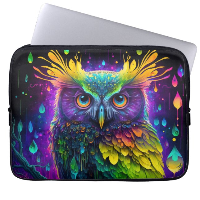 Psychedelic Owl Laptop Sleeve (Voorkant)