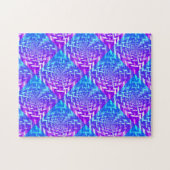 Psychedelic Paars Blue Square in Square Puzzle Legpuzzel (Horizontaal)